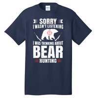 Funny Bear Hunting Lover Fan Hunter Hobby Gun Wildlife Gift Tall T-Shirt