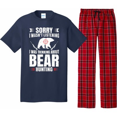 Funny Bear Hunting Lover Fan Hunter Hobby Gun Wildlife Gift Pajama Set