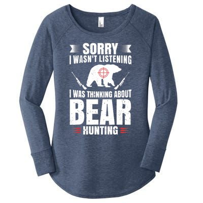 Funny Bear Hunting Lover Fan Hunter Hobby Gun Wildlife Gift Women's Perfect Tri Tunic Long Sleeve Shirt