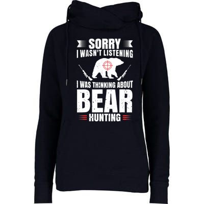 Funny Bear Hunting Lover Fan Hunter Hobby Gun Wildlife Gift Womens Funnel Neck Pullover Hood