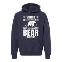 Funny Bear Hunting Lover Fan Hunter Hobby Gun Wildlife Gift Premium Hoodie