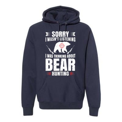 Funny Bear Hunting Lover Fan Hunter Hobby Gun Wildlife Gift Premium Hoodie