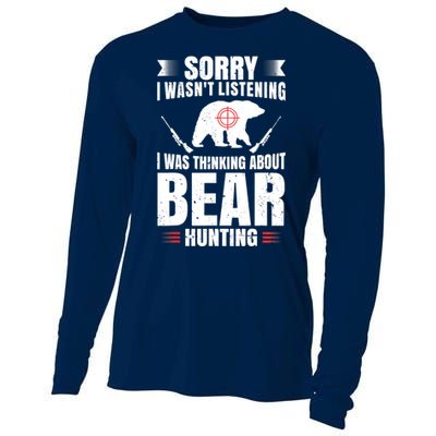 Funny Bear Hunting Lover Fan Hunter Hobby Gun Wildlife Gift Cooling Performance Long Sleeve Crew