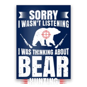 Funny Bear Hunting Lover Fan Hunter Hobby Gun Wildlife Gift Poster