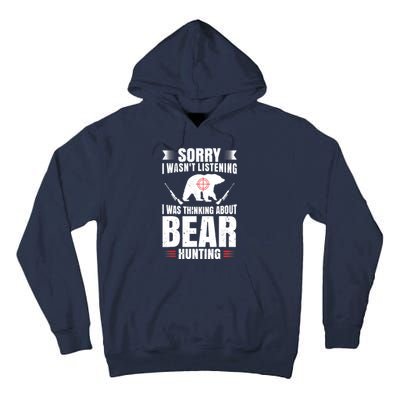 Funny Bear Hunting Lover Fan Hunter Hobby Gun Wildlife Gift Tall Hoodie