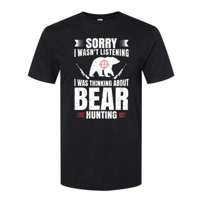 Funny Bear Hunting Lover Fan Hunter Hobby Gun Wildlife Gift Softstyle CVC T-Shirt