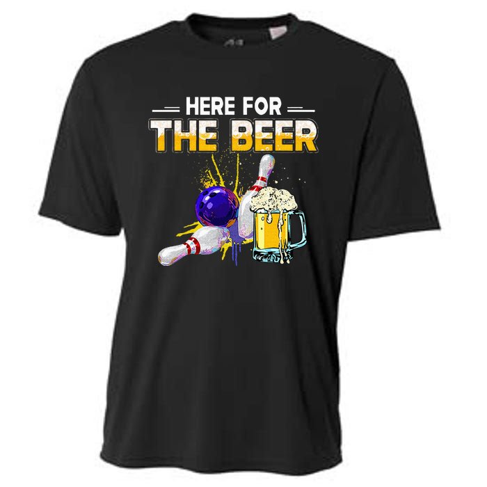 Funny Bowling Hobby Here For The Beer Drinking Novelty Gifts Cooling Performance Crew T-Shirt