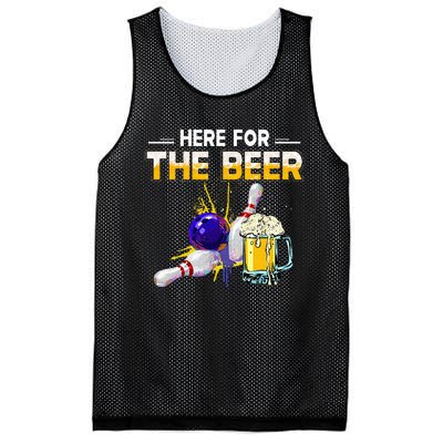 Funny Bowling Hobby Here For The Beer Drinking Novelty Gifts Mesh Reversible Basketball Jersey Tank