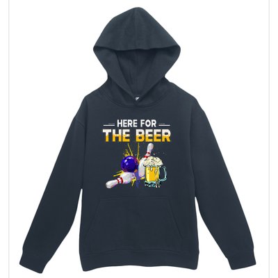 Funny Bowling Hobby Here For The Beer Drinking Novelty Gifts Urban Pullover Hoodie