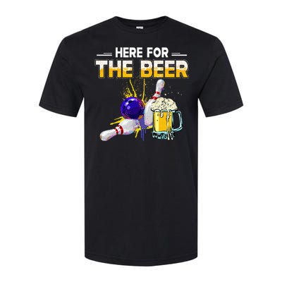 Funny Bowling Hobby Here For The Beer Drinking Novelty Gifts Softstyle CVC T-Shirt