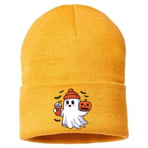 Funny Booey Halloween Ghost Whimsical Spooky Season Sustainable Knit Beanie