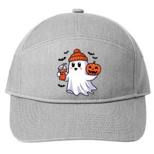 Funny Booey Halloween Ghost Whimsical Spooky Season 7-Panel Snapback Hat