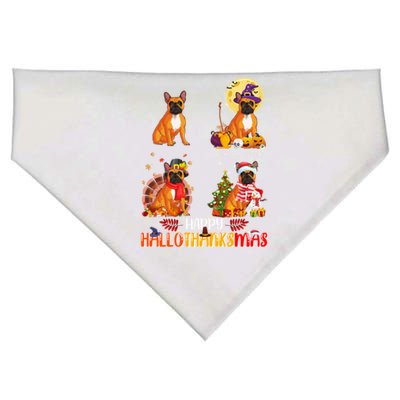 French Bulldog Halloween Thanksgiving Xmas Hallothanksmas Great Gift USA-Made Doggie Bandana