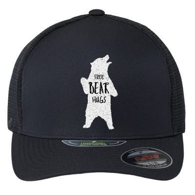 Free Bear Hugs From A Huge White Bear. Funny Bear Hug Flexfit Unipanel Trucker Cap