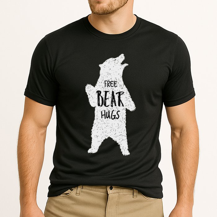 Free Bear Hugs From A Huge White Bear. Funny Bear Hug Cooling Performance Crew T-Shirt