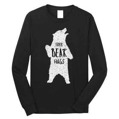 Free Bear Hugs From A Huge White Bear. Funny Bear Hug Long Sleeve Shirt
