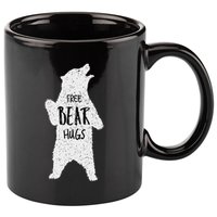 Free Bear Hugs From A Huge White Bear. Funny Bear Hug 11oz C Handle Ceramic Mug