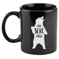 Free Bear Hugs From A Huge White Bear. Funny Bear Hug 11oz C Handle Ceramic Mug