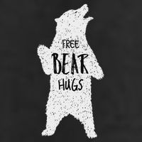 Free Bear Hugs From A Huge White Bear. Funny Bear Hug 11oz C Handle Ceramic Mug