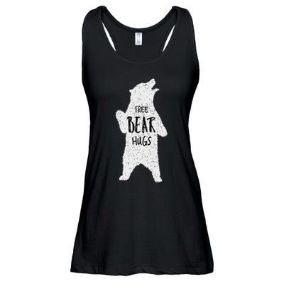 Free Bear Hugs From A Huge White Bear. Funny Bear Hug Ladies Essential Flowy Tank