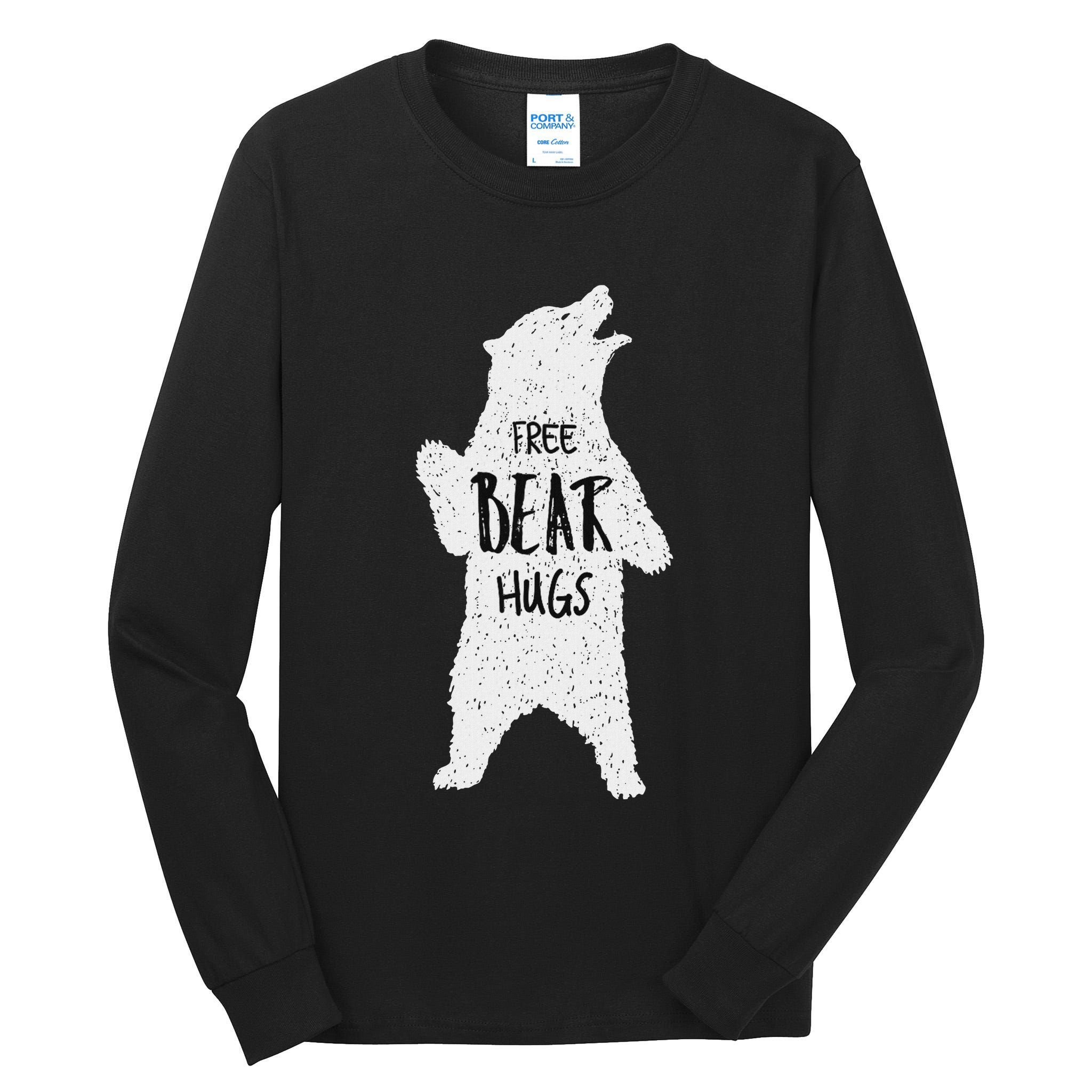 Free Bear Hugs From A Huge White Bear. Funny Bear Hug Tall Long Sleeve T-Shirt