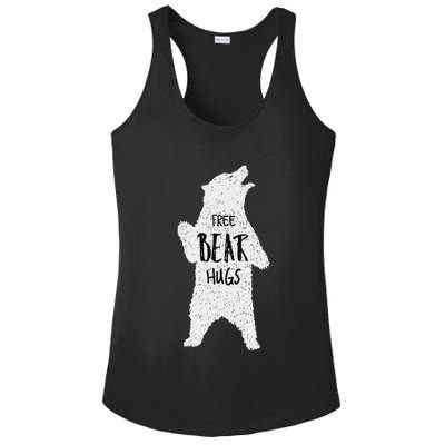 Free Bear Hugs From A Huge White Bear. Funny Bear Hug Ladies PosiCharge Competitor Racerback Tank