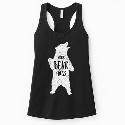 Free Bear Hugs From A Huge White Bear. Funny Bear Hug Womens Tank Top