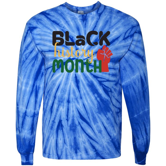 Freedom Black History Month Gift Tie-Dye Long Sleeve Shirt