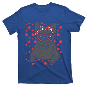 French Bulldog Heart Glasses Valentine Day Frenchie Dog Cute Gift T-Shirt