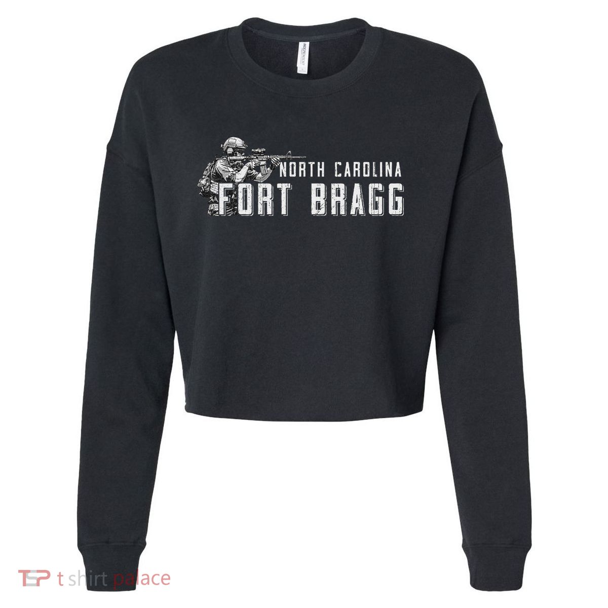Fort Bragg Home Of The Airborne Special Operations Forces Cropped Pullover Crew