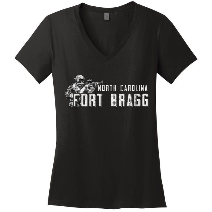 Fort Bragg Home Of The Airborne Special Operations Forces Women's V-Neck T-Shirt