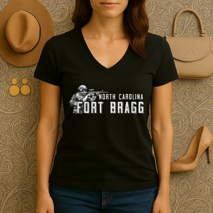 Fort Bragg Home Of The Airborne Special Operations Forces Women's V-Neck T-Shirt