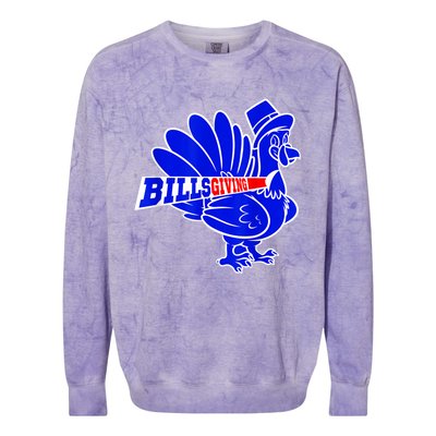 Funny BillsGiving Happy Thanksgiving Football Colorblast Crewneck Sweatshirt