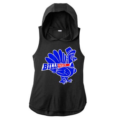 Funny BillsGiving Happy Thanksgiving Football Ladies PosiCharge Tri-Blend Wicking Draft Hoodie Tank