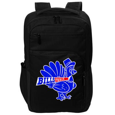 Funny BillsGiving Happy Thanksgiving Football Impact Tech Backpack