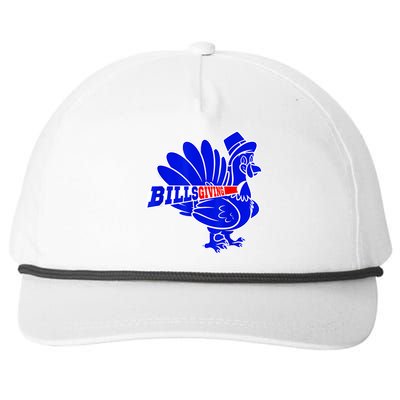 Funny BillsGiving Happy Thanksgiving Football Snapback Five-Panel Rope Hat