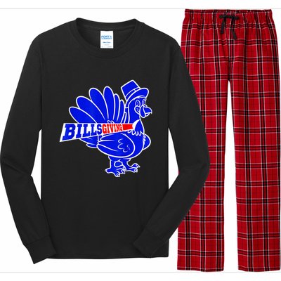 Funny BillsGiving Happy Thanksgiving Football Long Sleeve Pajama Set