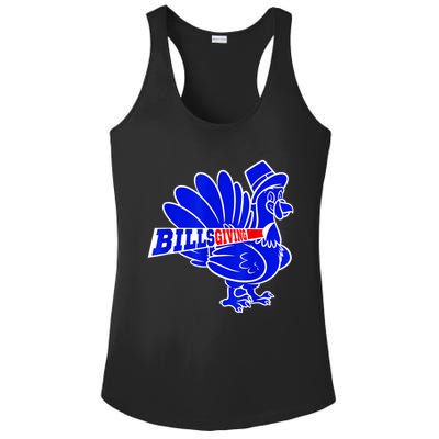 Funny BillsGiving Happy Thanksgiving Football Ladies PosiCharge Competitor Racerback Tank