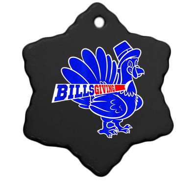 Funny BillsGiving Happy Thanksgiving Football Ceramic Star Ornament