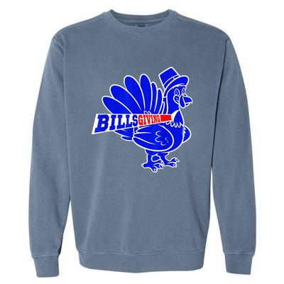 Funny BillsGiving Happy Thanksgiving Football Garment-Dyed Sweatshirt