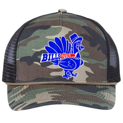 Funny BillsGiving Happy Thanksgiving Football Retro Rope Trucker Hat Cap