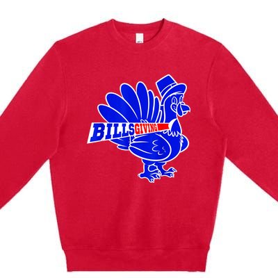 Funny BillsGiving Happy Thanksgiving Football Premium Crewneck Sweatshirt