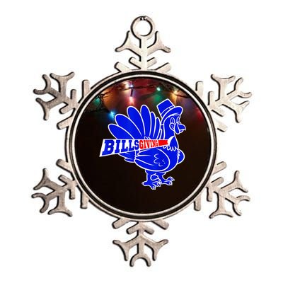 Funny BillsGiving Happy Thanksgiving Football Metallic Star Ornament