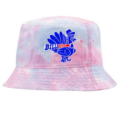 Funny BillsGiving Happy Thanksgiving Football Tie-Dyed Bucket Hat