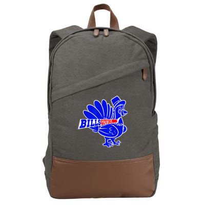 Funny BillsGiving Happy Thanksgiving Football Cotton Canvas Backpack