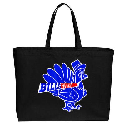 Funny BillsGiving Happy Thanksgiving Football Cotton Canvas Jumbo Tote