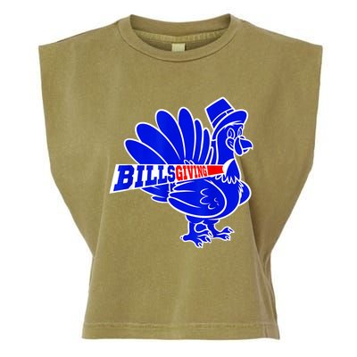 Funny BillsGiving Happy Thanksgiving Football Garment-Dyed Women's Muscle Tee