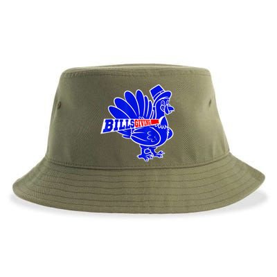 Funny BillsGiving Happy Thanksgiving Football Sustainable Bucket Hat