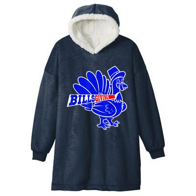 Funny BillsGiving Happy Thanksgiving Football Hooded Wearable Blanket