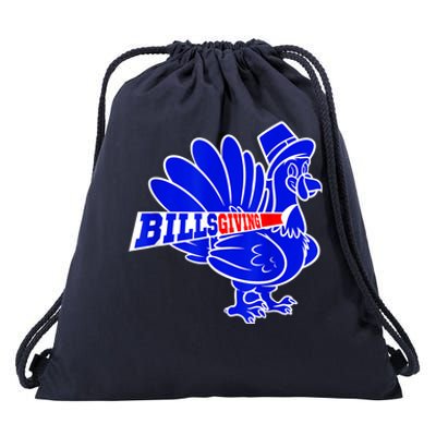 Funny BillsGiving Happy Thanksgiving Football Drawstring Bag